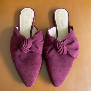 New Madewell Wine Suede Slides